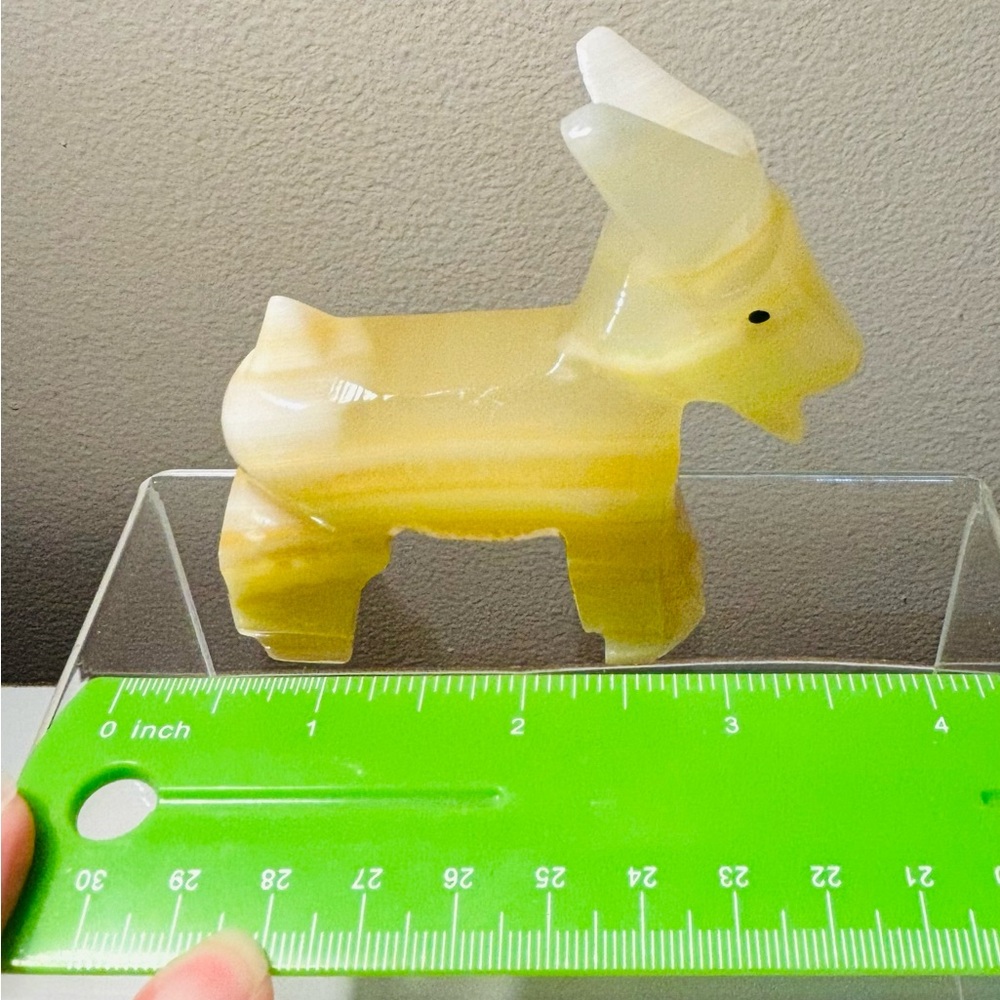 Hand carved stone goat